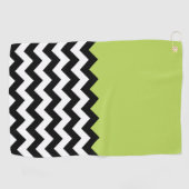 Zwarte en witte zigzag Pattern, Chevron, Green Golfhanddoek (Horizontaal)
