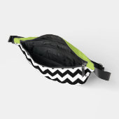 Zwarte en witte zigzag Pattern, Chevron, Green Heuptasje (Open)