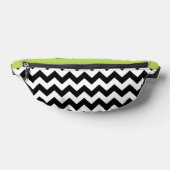 Zwarte en witte zigzag Pattern, Chevron, Green Heuptasje (Liggend)