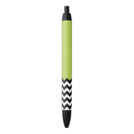 Zwarte en witte zigzag Pattern, Chevron, Green Inkt Pen