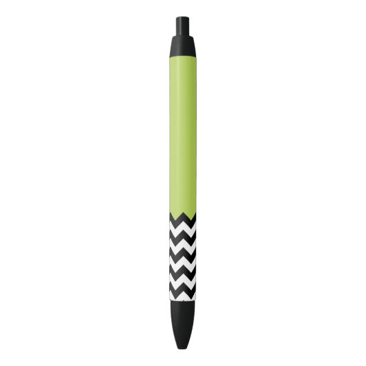 Zwarte en witte zigzag Pattern, Chevron, Green Inkt Pen (Voorkant Verticaal)