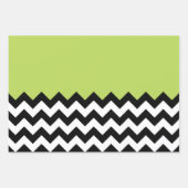 Zwarte en witte zigzag Pattern, Chevron, Green Inpakpapier Vel (Voorkant)
