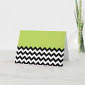Zwarte en witte zigzag Pattern, Chevron, Green Kaart (Voorkant)