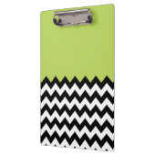 Zwarte en witte zigzag Pattern, Chevron, Green Klembord (Links)