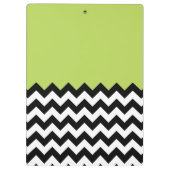 Zwarte en witte zigzag Pattern, Chevron, Green Klembord (Achterkant)