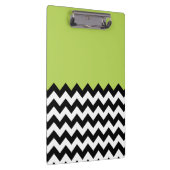 Zwarte en witte zigzag Pattern, Chevron, Green Klembord (Rechts)
