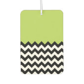 Zwarte en witte zigzag Pattern, Chevron, Green Luchtverfrisser (Voorkant)