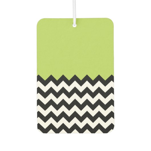 Zwarte en witte zigzag Pattern, Chevron, Green Luchtverfrisser (Voorkant)