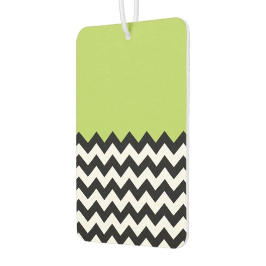 Zwarte en witte zigzag Pattern, Chevron, Green Luchtverfrisser (Links)