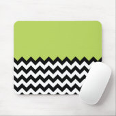 Zwarte en witte zigzag Pattern, Chevron, Green Muismat (Met muis)