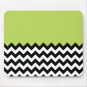 Zwarte en witte zigzag Pattern, Chevron, Green Muismat (Voorkant)