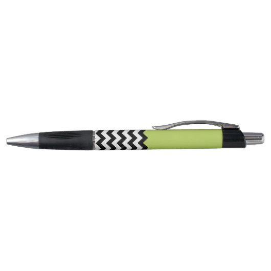 Zwarte en witte zigzag Pattern, Chevron, Green Pen (Bovenkant)