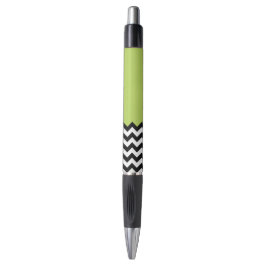 Zwarte en witte zigzag Pattern, Chevron, Green Pen