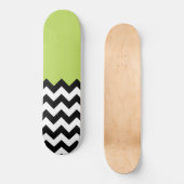 Zwarte en witte zigzag Pattern, Chevron, Green Persoonlijk Skateboard (Voorkant)