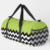 Zwarte en witte zigzag Pattern, Chevron, Green Plunjezak (Rechterhoek)