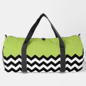 Zwarte en witte zigzag Pattern, Chevron, Green Plunjezak (Achterkant)