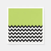 Zwarte en witte zigzag Pattern, Chevron, Green Servet (Voorkant)