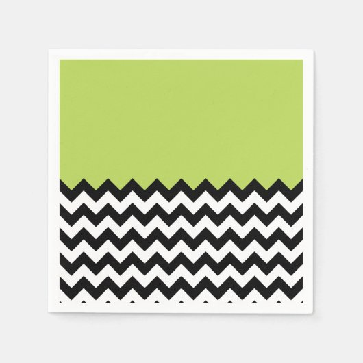 Zwarte en witte zigzag Pattern, Chevron, Green Servet (Voorkant)