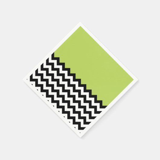 Zwarte en witte zigzag Pattern, Chevron, Green Servet (Hoek)