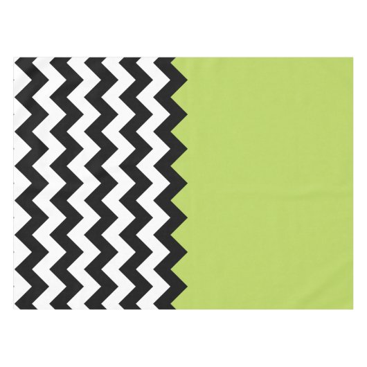 Zwarte en witte zigzag Pattern, Chevron, Green Tafelkleed (Voorkant (Horizontaal))