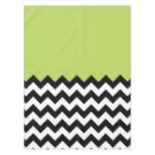 Zwarte en witte zigzag Pattern, Chevron, Green Tafelkleed (Voorkant)