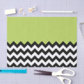 Zwarte en witte zigzag Pattern, Chevron, Green Tissuepapier (Craft)