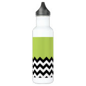 Zwarte en witte zigzag Pattern, Chevron, Green Waterfles (Links)