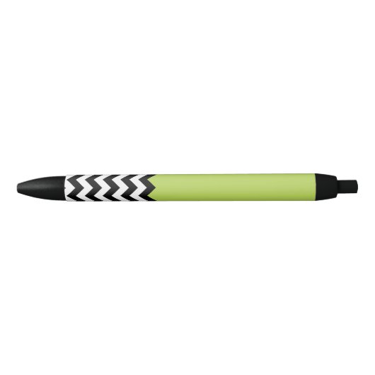 Zwarte en witte zigzag Pattern, Chevron, Green Zwarte Inkt Pen (Voorkant)