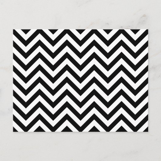 Zwarte en witte zigzag Stripes Chevron Pattern Briefkaart (Voorkant)
