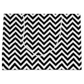 Zwarte en witte zigzag Stripes Chevron Pattern Large Cadeautasje (Voorkant)