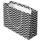 Zwarte en witte zigzag Stripes Chevron Pattern Large Cadeautasje (Achterkant Gekanteld)