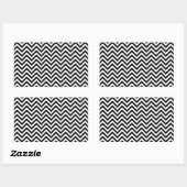 Zwarte en witte zigzag Stripes Chevron Pattern Rechthoekige Sticker (Vel)