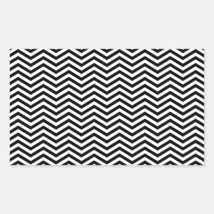 Zwarte en witte zigzag Stripes Chevron Pattern Rechthoekige Sticker