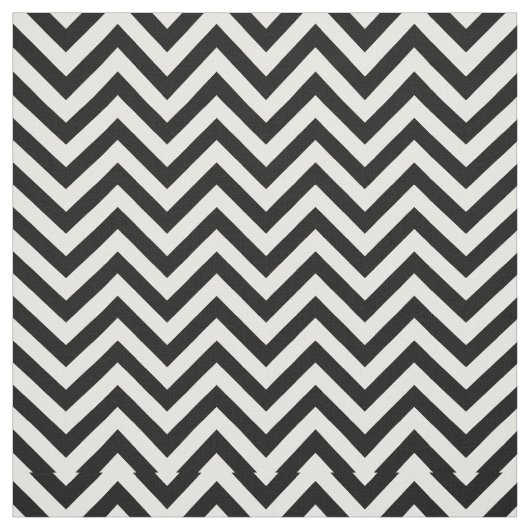Zwarte en witte zigzag Stripes Chevron Pattern Stof (Swatch)