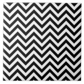 Zwarte en witte zigzag Stripes Chevron Pattern Tegeltje (Voorkant)