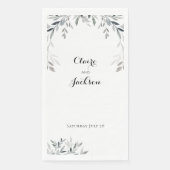 Zwarte en witte zilver Eucalyptus Greenery Servet (Voorkant)