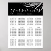 Zwarte en witte zilveren bruiloft Zitplaatsen Poster (Voorkant)