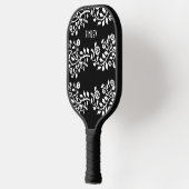  zwarte en witte zilveren zilverzwammels pickleball paddle (Links)