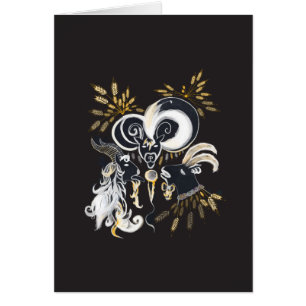 Zwarte en witte zingende Geiteninkschildering