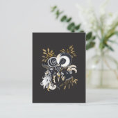 Zwarte en witte zingende Geiteninkschildering Briefkaart (Staand voorkant)