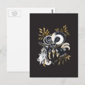 Zwarte en witte zingende Geiteninkschildering Briefkaart (Voorkant / Achterkant)