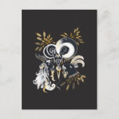 Zwarte en witte zingende Geiteninkschildering Briefkaart (Voorkant)