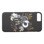 Zwarte en witte zingende Geiteninkschildering Case-Mate iPhone Case (Achterkant (Horizontaal))