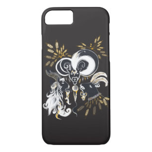 Zwarte en witte zingende Geiteninkschildering Case-Mate iPhone Case