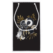 Zwarte en witte zingende Geiteninkschildering Klein Cadeauzakje (Achterkant)