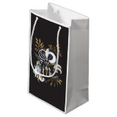 Zwarte en witte zingende Geiteninkschildering Klein Cadeauzakje (Achterkant Gekanteld)