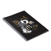 Zwarte en witte zingende Geiteninkschildering Notitieboek (Rechterzijde)