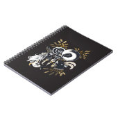 Zwarte en witte zingende Geiteninkschildering Notitieboek (Linkerzijde)