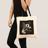 Zwarte en witte zingende Geiteninkschildering Tote Bag (Voorkant (product))
