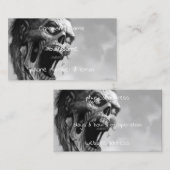 zwarte en witte zombie die schreeuwt visitekaartje (Voorkant / Achterkant)